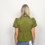 The Landon Eyelet Peplum Top