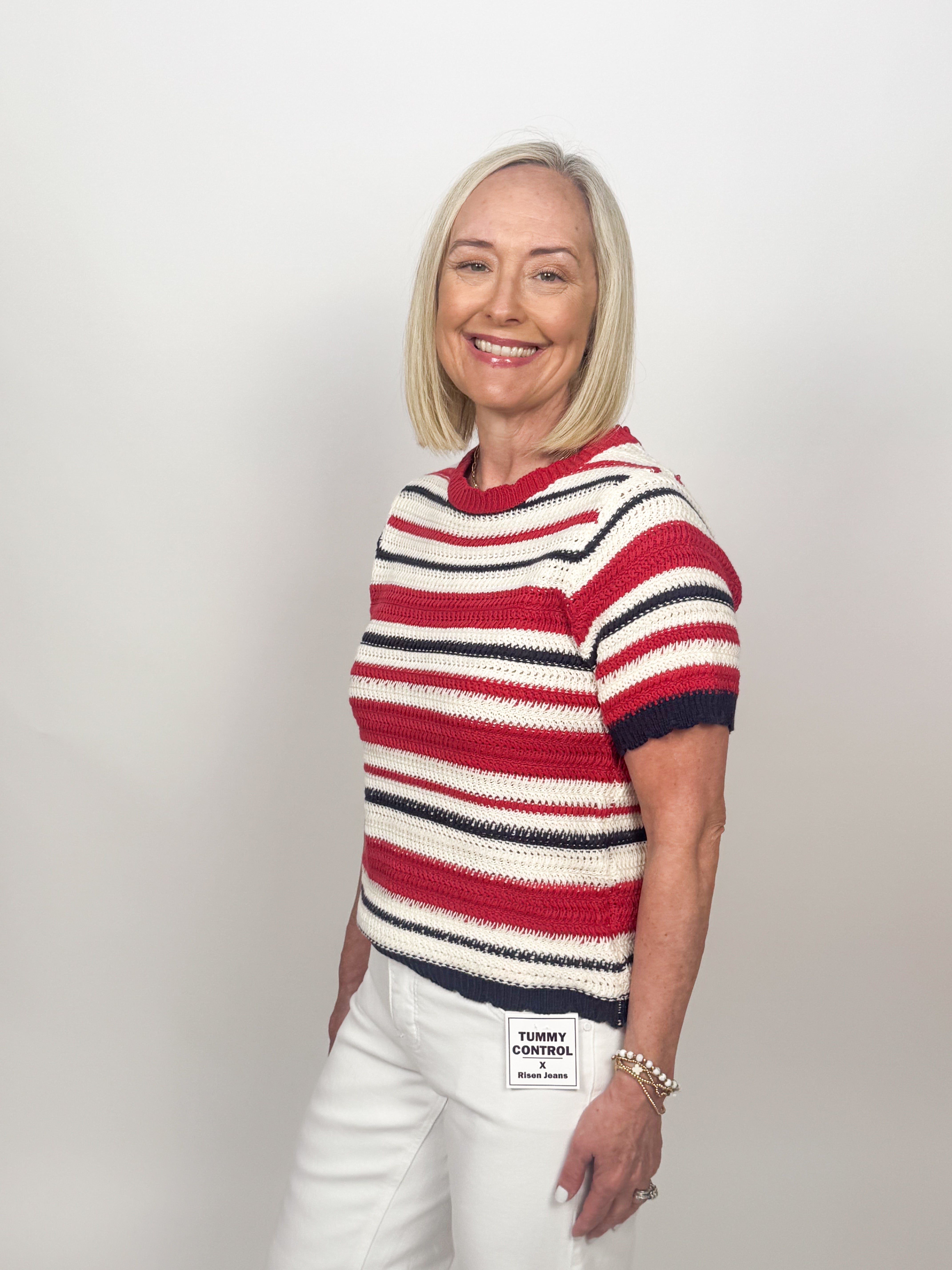The Liberty Striped Crochet Knit Top