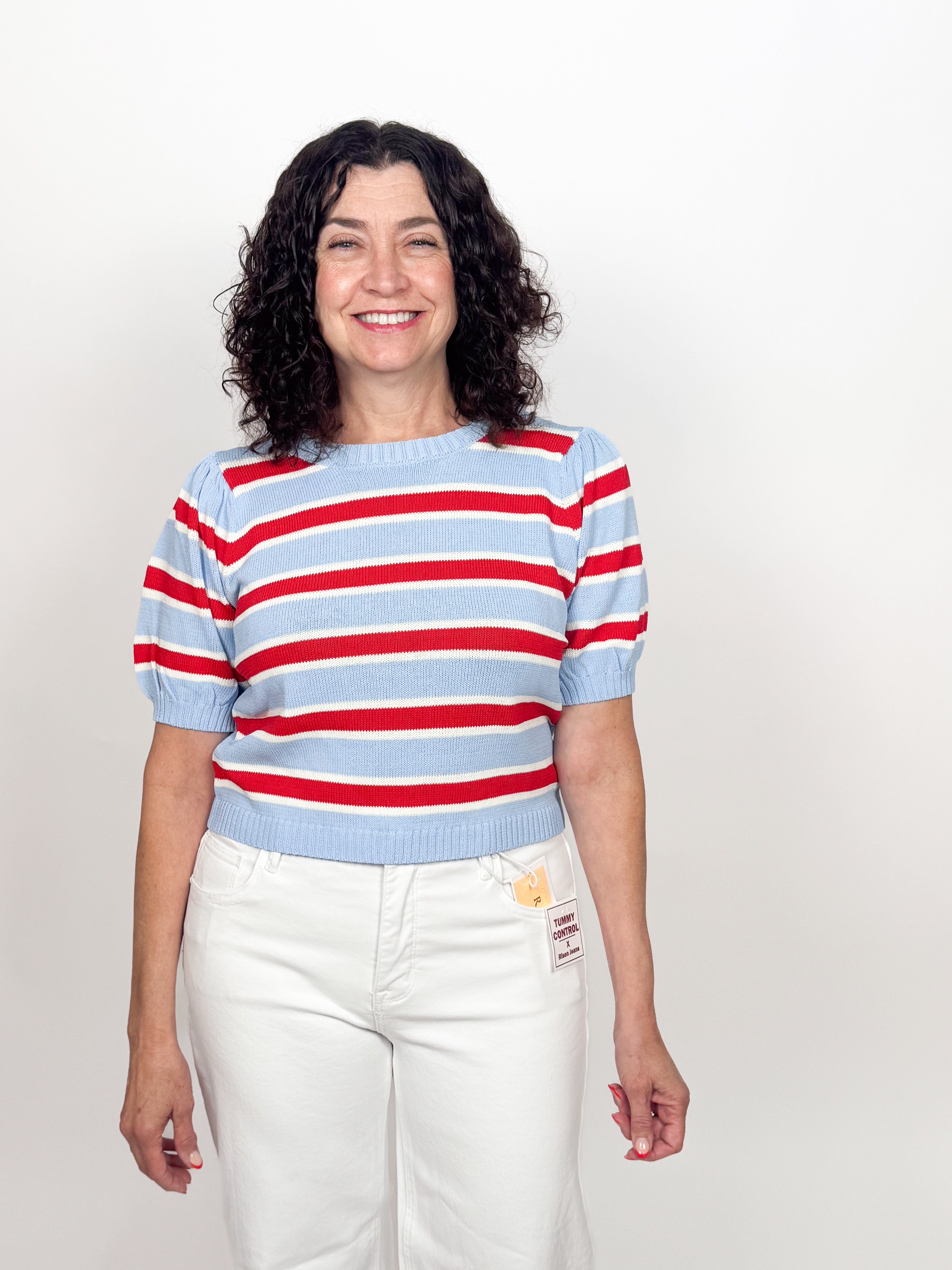 The Birch Stripe Short Sleeve Knit Top