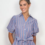 The Cora Chambray Stripe Midi Dress