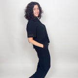 The Avery Black Trim Linen Blend Pants