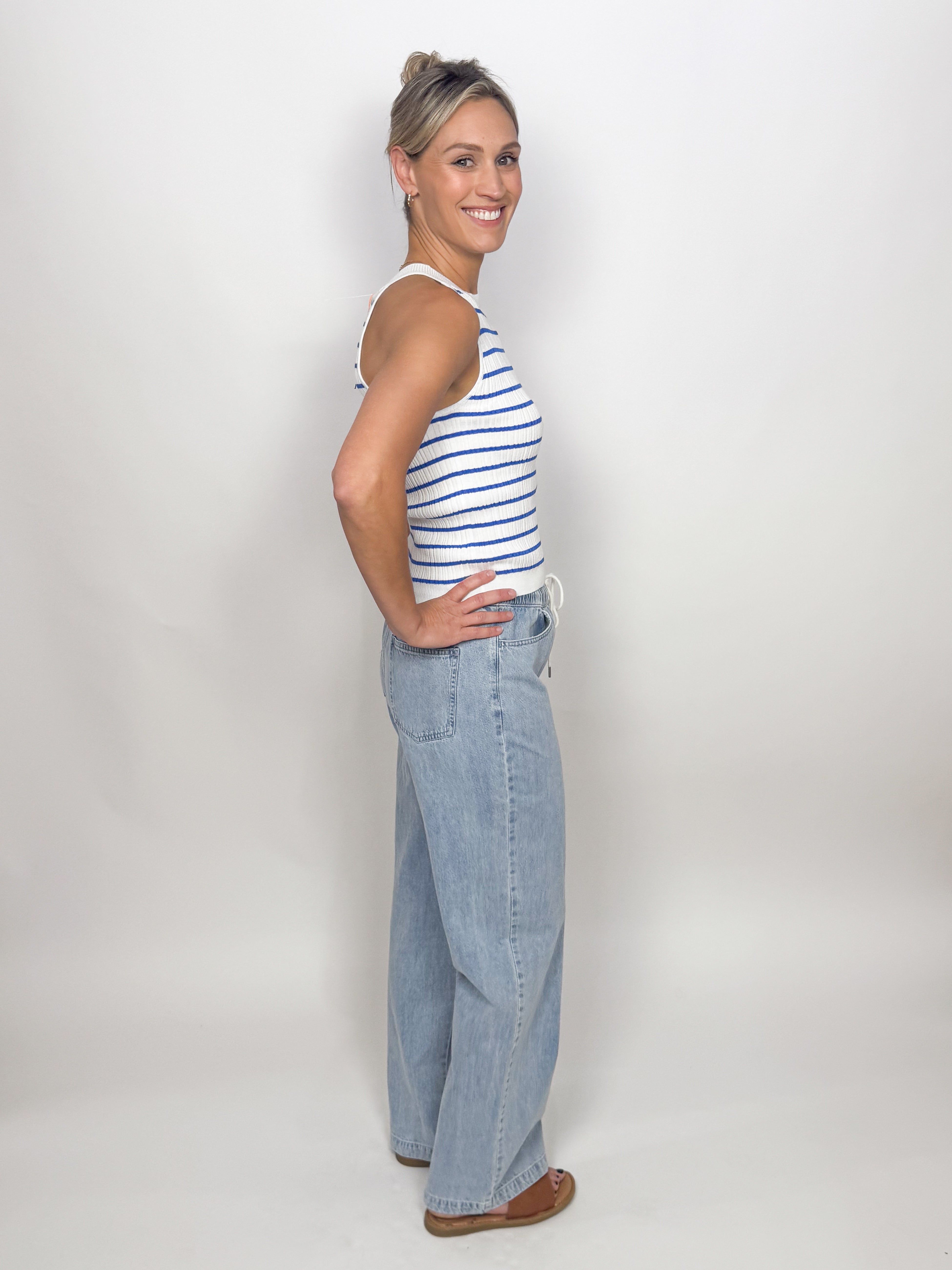 The Dana Blue Stripe Top