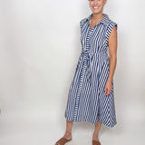 The Mariner Navy Striped Midi Dress