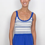 The Drew Blue Crochet Knit Dress
