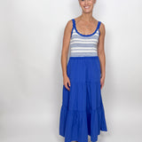 The Drew Blue Crochet Knit Dress