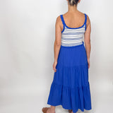 The Drew Blue Crochet Knit Dress