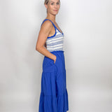 The Drew Blue Crochet Knit Dress