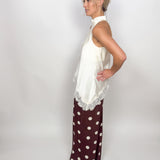The Isabel Asymmetrical Lace Hem Halter Top