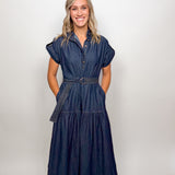 The Presley Denim Midi Dress