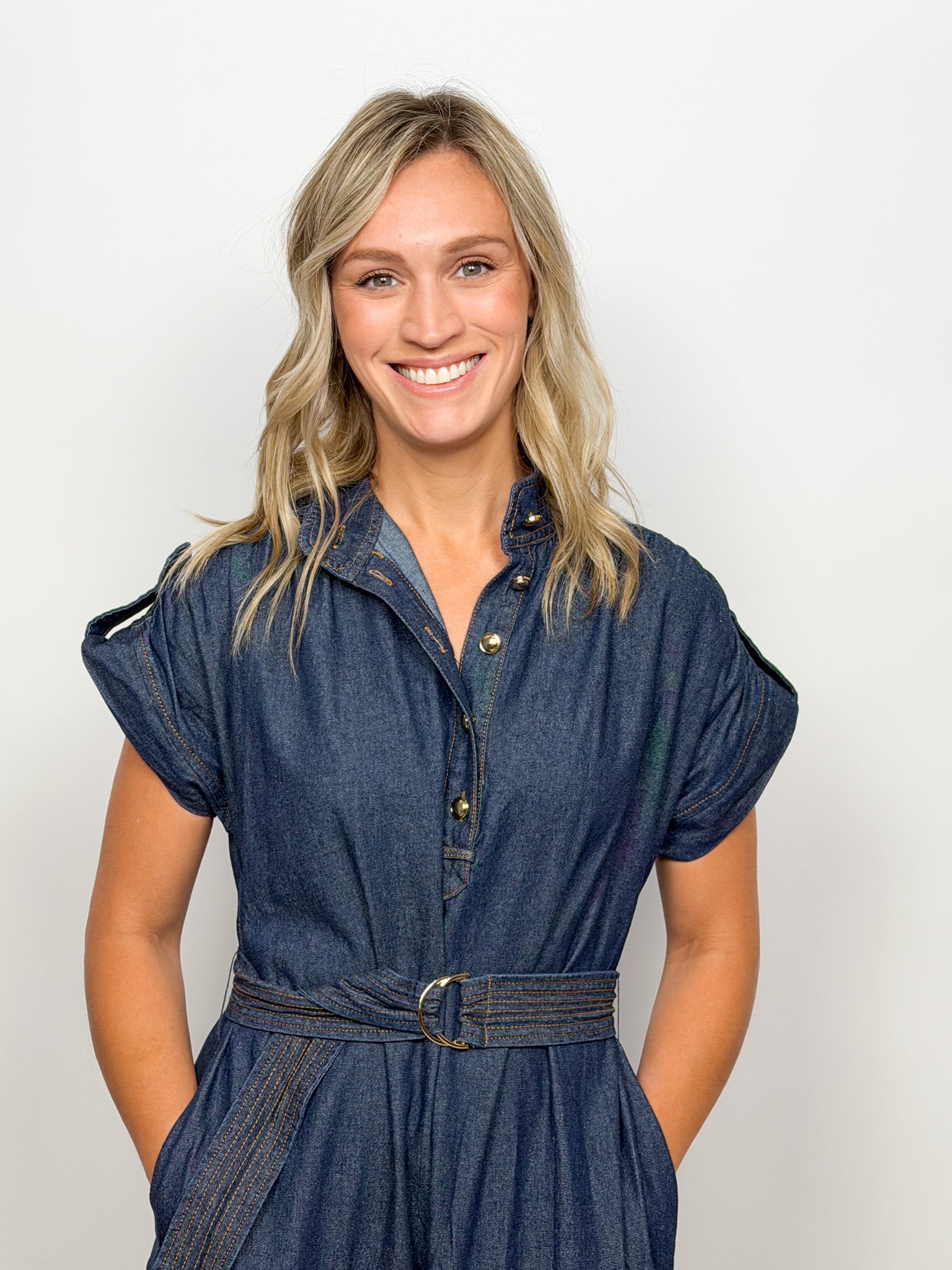 The Presley Denim Midi Dress