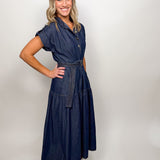 The Presley Denim Midi Dress