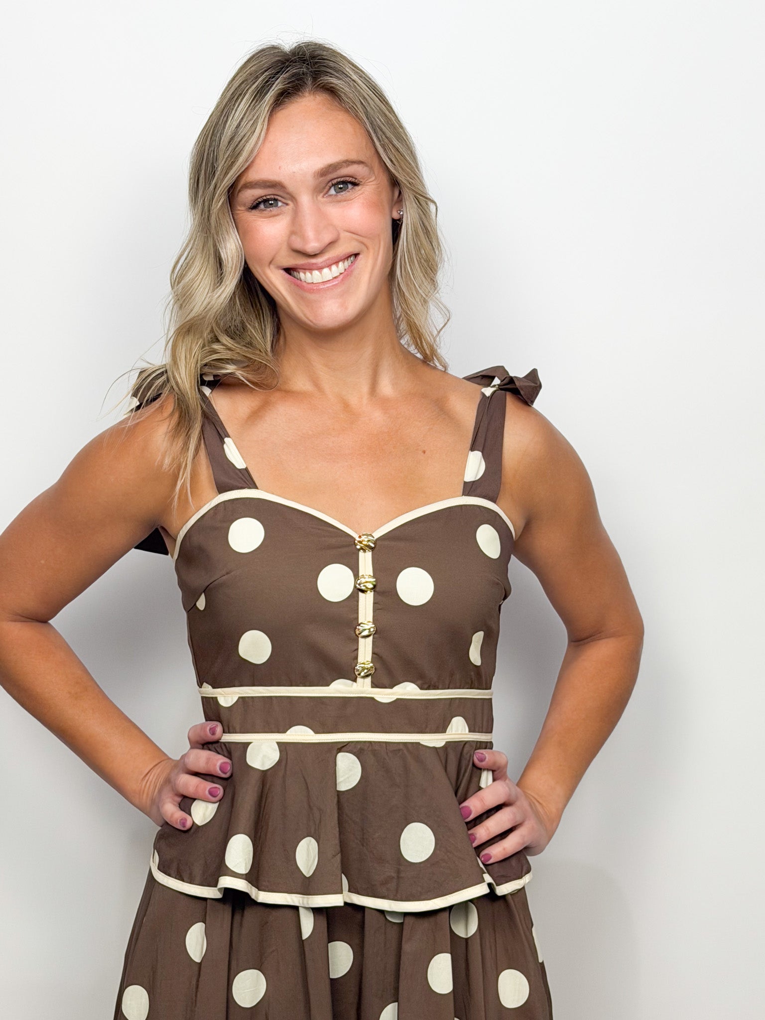 The Bella Polka Dot Midi Dress