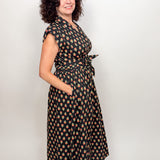 The Claire Floral Block Print Midi Dress