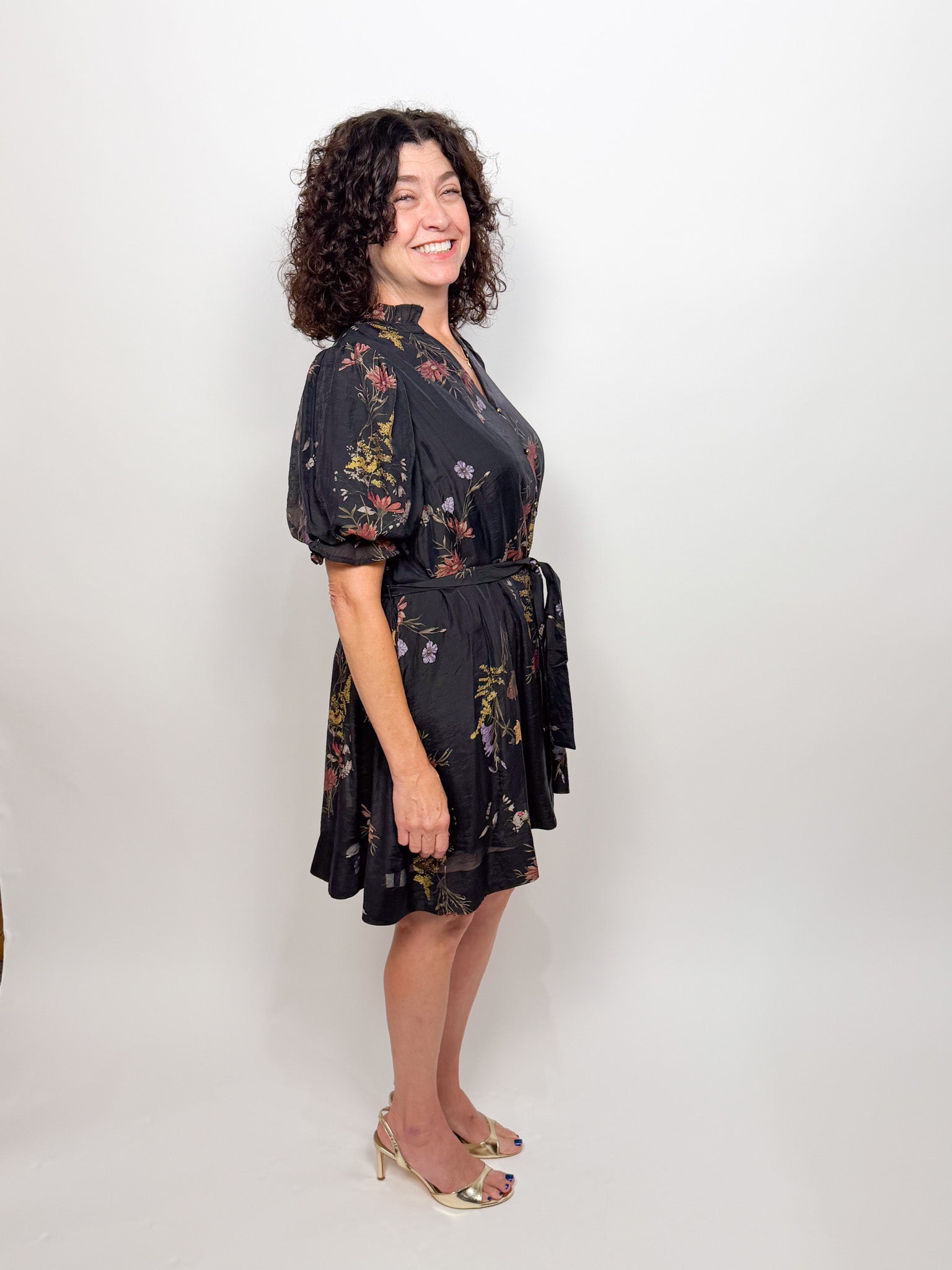 The Gloria Black Floral Dress