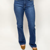 High Rise Trouser Cuff Creased Bootcut Denim - Flying Monkey Jeans - D4