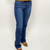High Rise Trouser Cuff Creased Bootcut Denim - Flying Monkey Jeans - D4