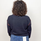 The Caleb Navy Stitched Sweater