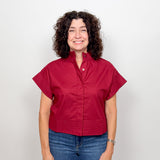 The Maris Pop Collar Button Top