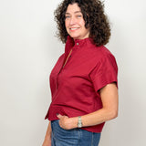 The Maris Pop Collar Button Top
