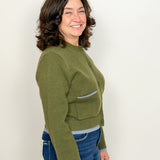 The Gia Olive Button Up Sweater