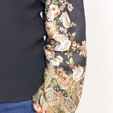 The Katie Printed Sleeve Sweater