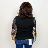 The Katie Printed Sleeve Sweater