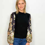The Katie Printed Sleeve Sweater