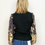 The Katie Printed Sleeve Sweater