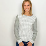 The Frances Mixed Print Long Sleeve Top
