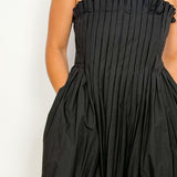 The Elliot Pleated Solid Midi Dress