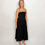 The Elliot Pleated Solid Midi Dress