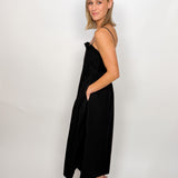 The Elliot Pleated Solid Midi Dress