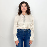 The Octavia Trimmed Button Down Blouse