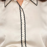 The Octavia Trimmed Button Down Blouse
