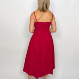 The Elliot Pleated Solid Midi Dress