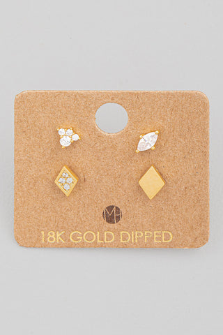 Mini Assorted Rhinestone Earrings Set