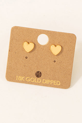 Gold Mini Heart Stud Earrings