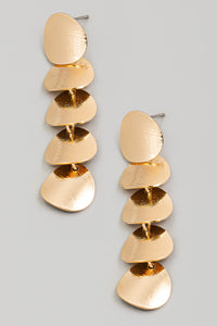 Metallic Disc Chain Dangle Earrings