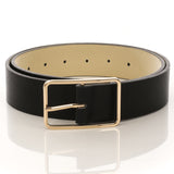 Faux Leather Rectangle Gold Buckle Belt - 3 colors