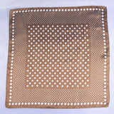 Brown Polka Dot Print Satin Square Scarf