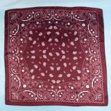 Burgundy Bandana Paisley Print Satin Square Scarf