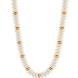 White Wide Beaded Necklace