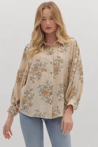the Berkley - Cream Floral Blouse