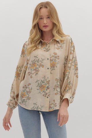 the Berkley - Cream Floral Blouse