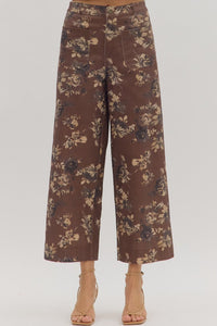 the Everly - Brown Floral Pants