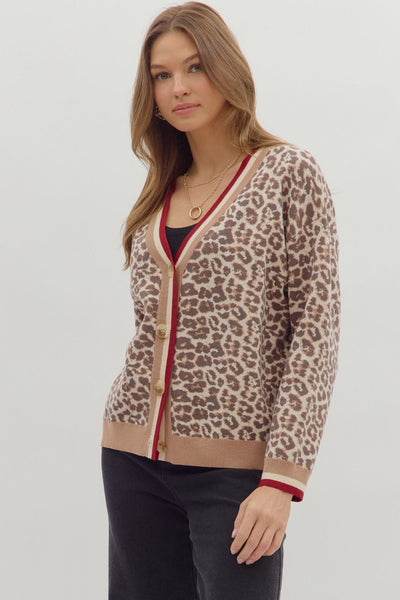 the Baylor Animal Print Cardigan