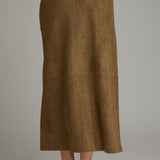 The Cleo Faux Suede Midi Skirt