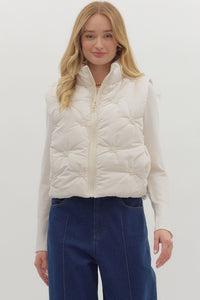 the Dana - Cream Puffer Vest