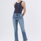High Rise Slim Straight Mini Cuff Jeans - Lovervet Denim - B2