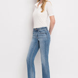 Uneven Hem Mid Rise Straight Denim - Flying Monkey Jeans - H9